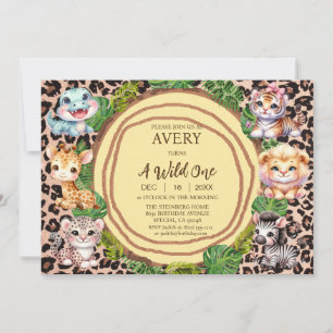 Convites de Aniversário de Um Ano de Um Selvagem