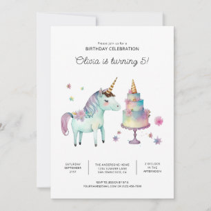Convites de Aniversário de Unicórnio Arco-íris