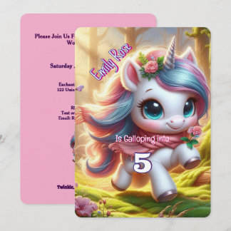 Convites de Aniversário de Unicórnio Personalizado