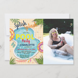 Convites de Aniversário de Verão com Flutuadores p