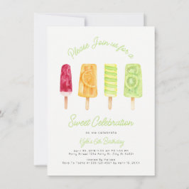 Convites de Aniversário de Verão com Picolé