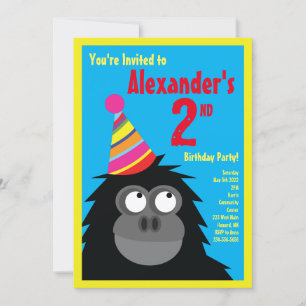 Convites de aniversário do Ape Animal Kid