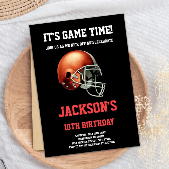 Convites de Aniversário do Black Red Football (Black Red Football Birthday Invitations)