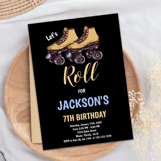 Convites de Aniversário do Brown Black Boy (Brown Black Boy Skating Birthday Invitations)