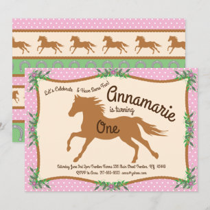Convites de Aniversário do Cavalo de Cowgirl