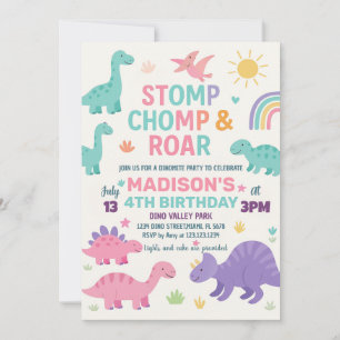 Convites de Aniversário do Dinossauro