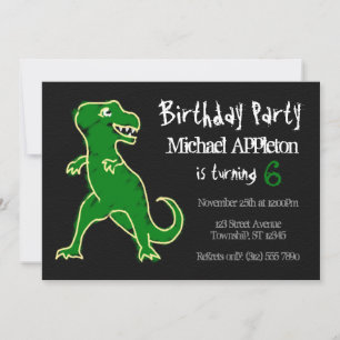 Convites de Aniversário do Dinossauro T-Rex