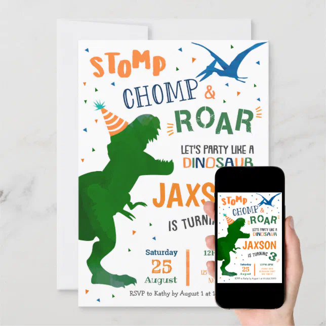 Pratos Papel Quadrado Dinossauros ROAR