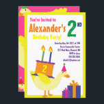 Convites de aniversário do Duck Animal Kid<br><div class="desc">Quem não ama um pato num chapéu de festa? Estes convites adoráveis são perfeitos para a rua, segundo, 3º, 4º, 5, 6 ou festa de aniversário do seu filho! Ou, só para qualquer evento de amantes de pato! Também funciona como excelente para um zoológico, celeiro, fazenda ou festa temerária animal!...</div>