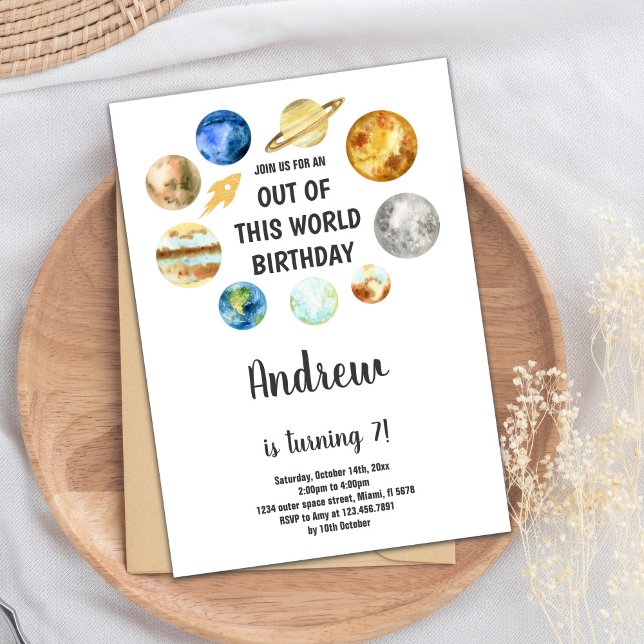 Convites de Aniversário do Espaço Exterior (Outer Space Birthday Invitations)