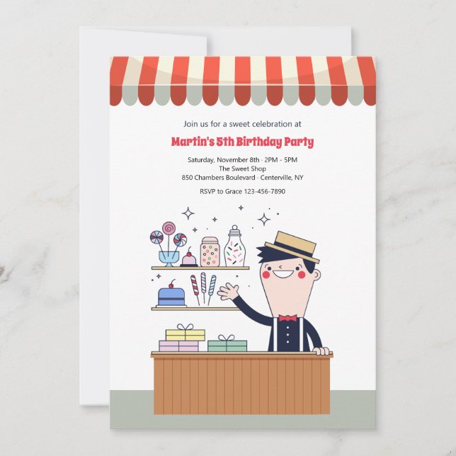 Convites de aniversário do homem doce (Frente)