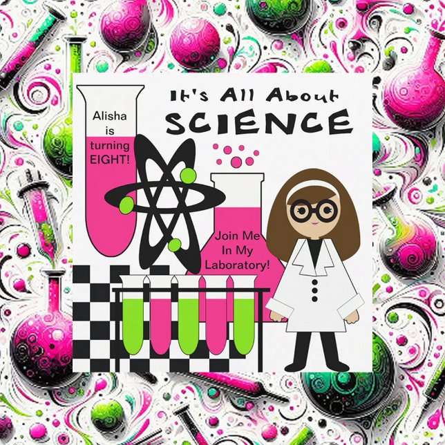 Convites de Aniversário do Laboratório de Ciência  (Criador carregado)