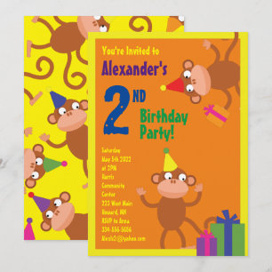 Convites de aniversário do macaco