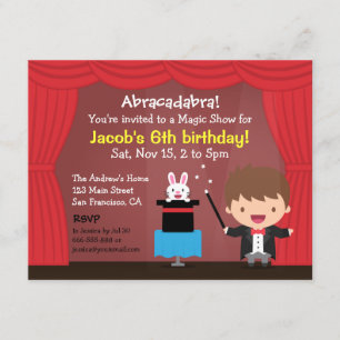 Convites de Aniversário do Menino Mágico Crianças
