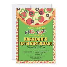 Convites de Aniversário do Pizza Party