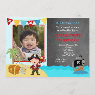 Convites de Aniversário do Quadro Pirata