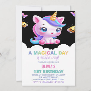 Convites de Aniversário do Rainbow Unicorn
