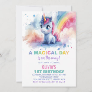 Convites de Aniversário do Rainbow Unicorn