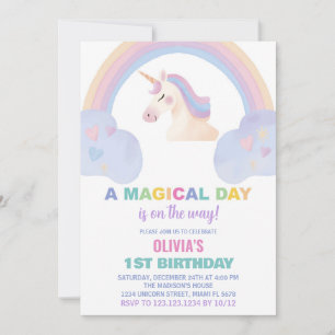 Convites de Aniversário do Rainbow Unicorn
