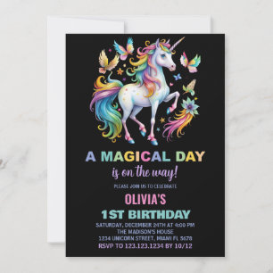 Convites de Aniversário do Rainbow Unicorn