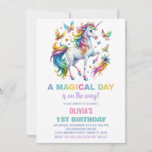 Convites de Aniversário do Rainbow Unicorn