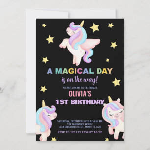 Convites de Aniversário do Rainbow Unicorns