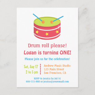 Convites de aniversário do Tambor Roll Boy