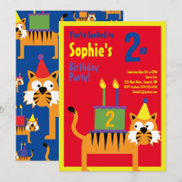 Convites de aniversário do Tiger Animal Kid