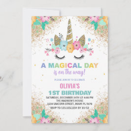 Convites de Aniversário do Unicorn Glitter
