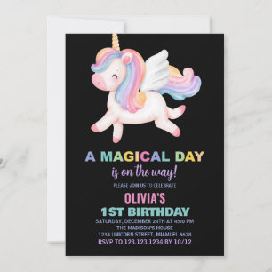 Convites de Aniversário do Unicorn Rainbow