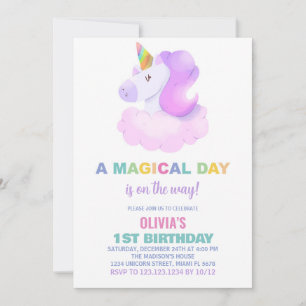 Convites de Aniversário do Unicórnio Roxo