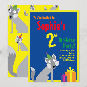 Convites de aniversário do Wolf Animal Kid