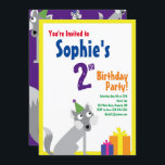 Convites de aniversário do Wolf Animal Kid<br><div class="desc">Quem não ama um lobo num chapéu de festa? Estes convites adoráveis são perfeitos para a festa de aniversário, segundo, 3º, 4º, 5, 6 ou 7 do seu filho! Ou, só para qualquer evento de amigos de cães selvagens! Também funciona excelente para uma festa temida de zoo, floresta ou animal!...</div>