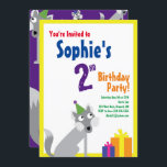 Convites de aniversário do Wolf Animal Kid<br><div class="desc">Quem não ama um lobo num chapéu de festa? Estes convites adoráveis são perfeitos para a rua, segundo, 3º, 4º, 5, 6 ou festa de aniversário do seu filho! Ou, só para qualquer evento de amigos de cães selvagens! Também funciona como excelente para um zoológico, floresta ou festa temerária animal!...</div>