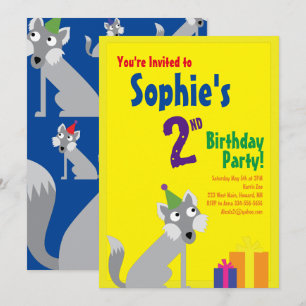 Convites de aniversário do Wolf Animal Kid