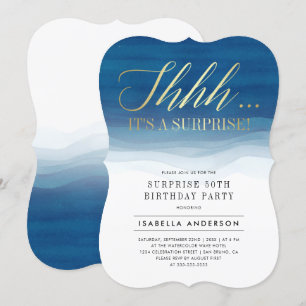 Convites De Aniversário Dourados E De Surpresa À