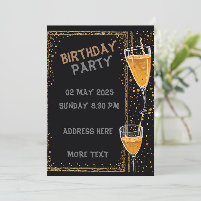 Convites de Aniversário e Anúncios (Em pé/Frente)