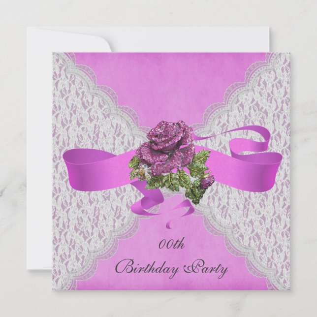 Convites de aniversário Elegante (Frente)