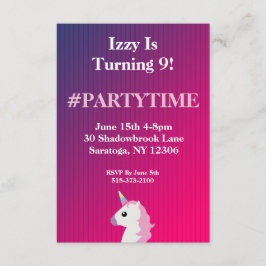 Convites de aniversário Emoji do Unicórnio em tira