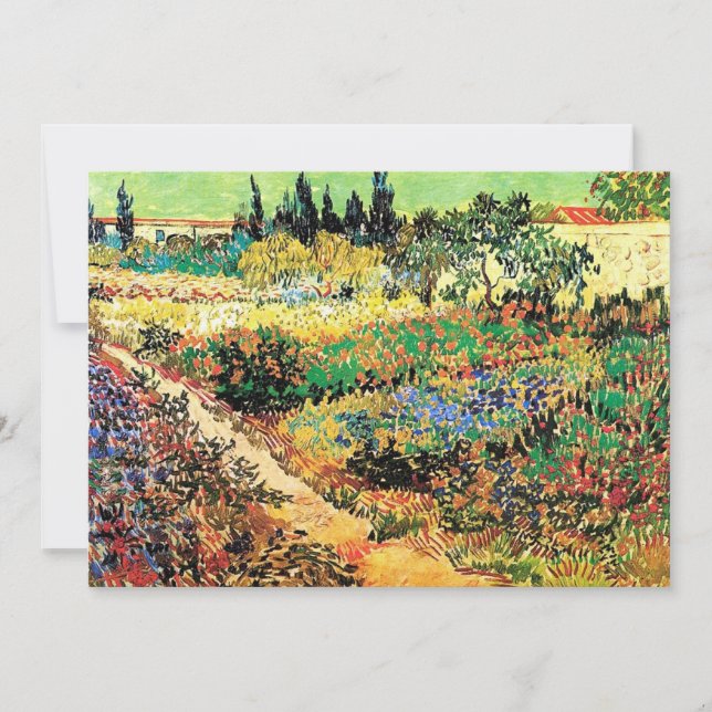 Convites de aniversário. Flor de jardim com caminh (Frente)