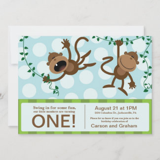 Convites de aniversário gêmeos