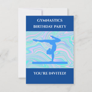 convites de aniversário "GINÁSTICA" para meninas.