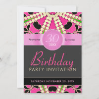 Convites de Aniversário Hot Pink Diva Celebrate Ag