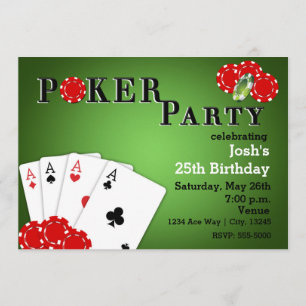 Convites de Aniversário Jogo de Cassino POKER PART