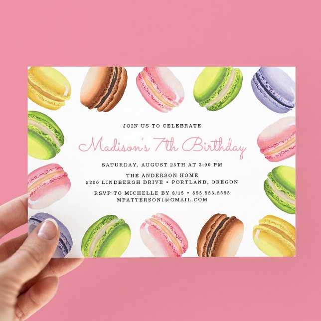 Convites de Aniversário Macarons Franceses (Criador carregado)