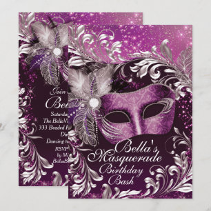 Convites de aniversário mascarada