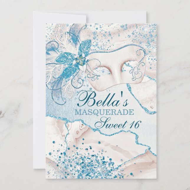 Convites de aniversário mascarada (Frente)