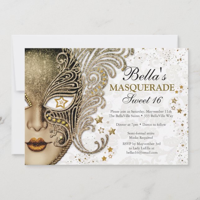 Convites de aniversário mascarada (Frente)