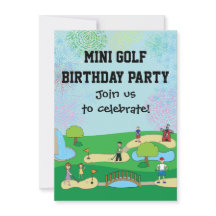 Convites de aniversário Mini Miniatura Golf