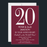 Convites de Aniversário Modernos Burgundy Maroon<br><div class="desc">Um convite de aniversário simples e moderno,  vermelho burgundy e branco. Perfeito para aniversários de casamento marcantes como 5º,  10º,  15º,  20º,  25º,  30º,  35º,  40º,  45º,  50º,  55º,  60º ... ou qualquer ano!</div>